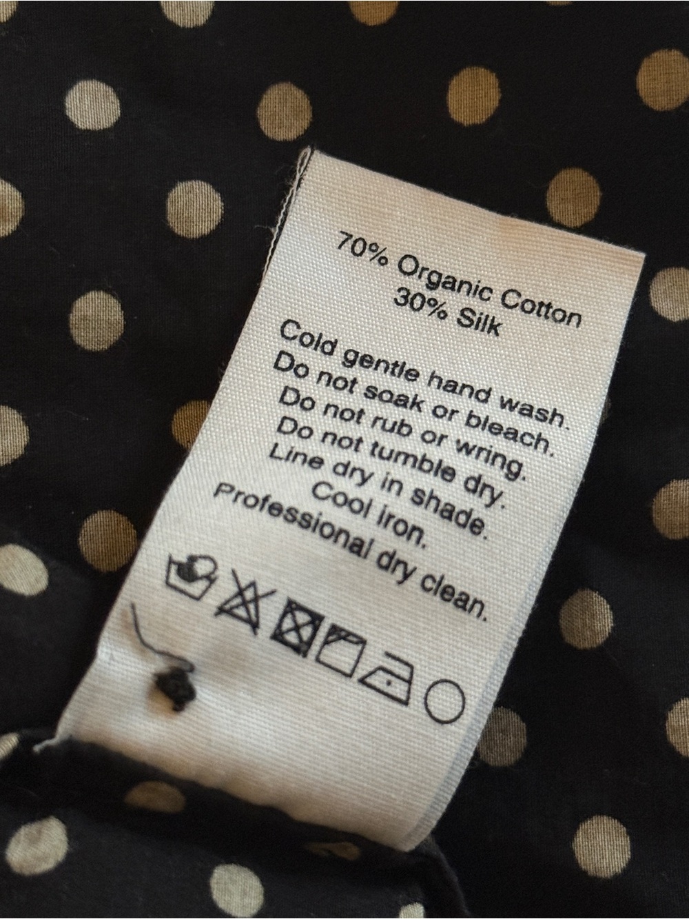 Matteau Black Organic Cotton and Silk Button-Up Polka Dot Blouse Size U.S. 6 - Picture 6 of 6